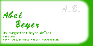 abel beyer business card